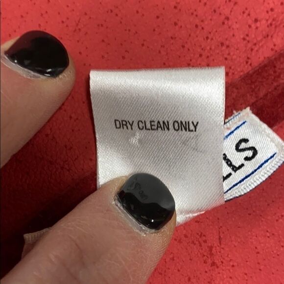 Central Falls Red Suede Fringed Cape Shawl - Picture 14 of 14